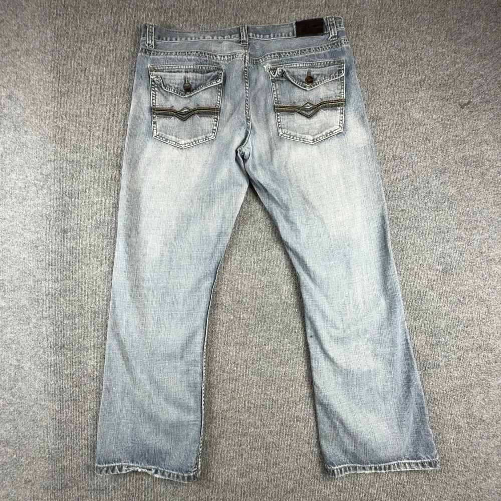 Safari Denim Jeans Mens 38x30 Light Wash Blue Regular Fit Boot Cut Denim Pants